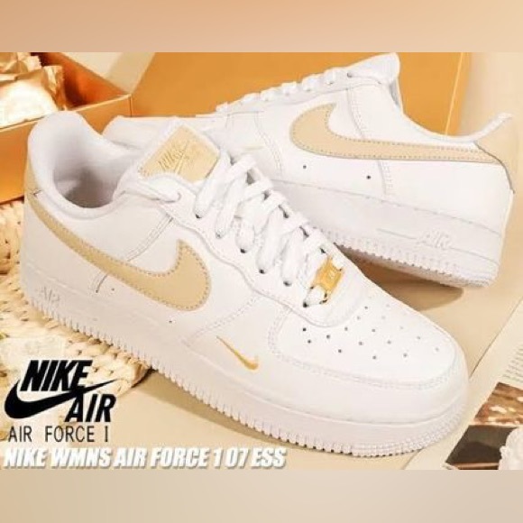Nike Air Force 1 In White and Rattan size 8 - Picture 3 of 14